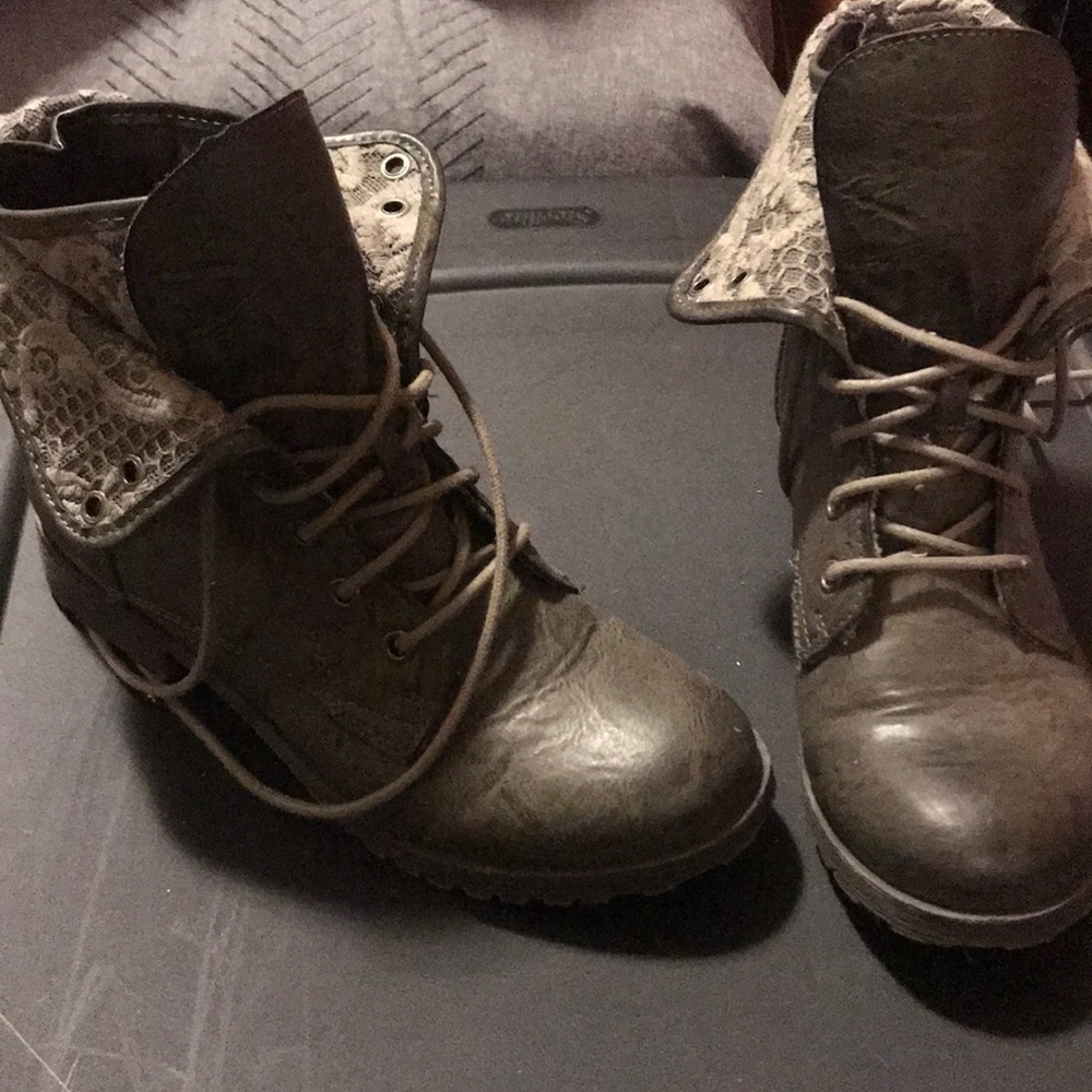 Dark gray boots